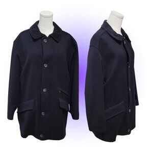 RARE! VTG ICARO ITALY LINED ZIP & BUTTON DOWN MEN'S PEACOAT EUC L XL